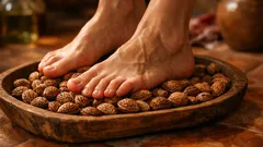 Non buttare i noccioli di pesca: trasformali in un massaggiatore plantare fai da te